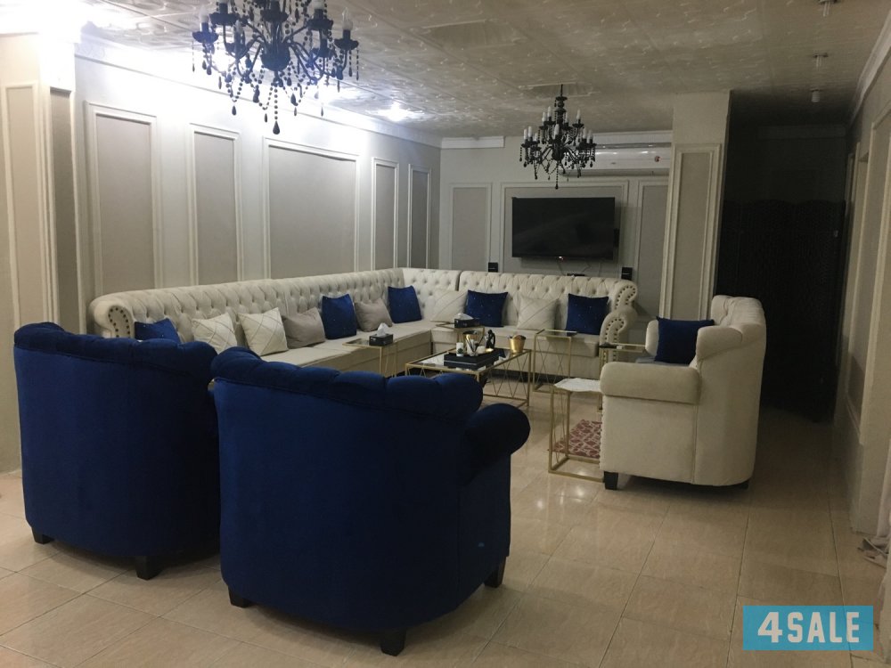 للبيع طقم غنفات فخم (حرف L + ثلاثيه + 2 فرديه)0