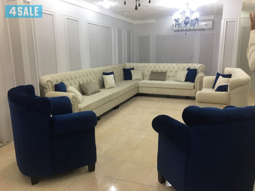 للبيع طقم غنفات فخم (حرف L + ثلاثيه + 2 فرديه)3