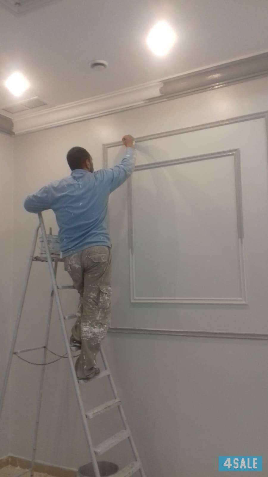 اصباغ ابو يوسف 🌹صبغ بدون رائحه🌷جميع المناطق👍 أشكال ورق الجدران صبغ إيطالي ناعم وخشن سعر خاص للشقق0