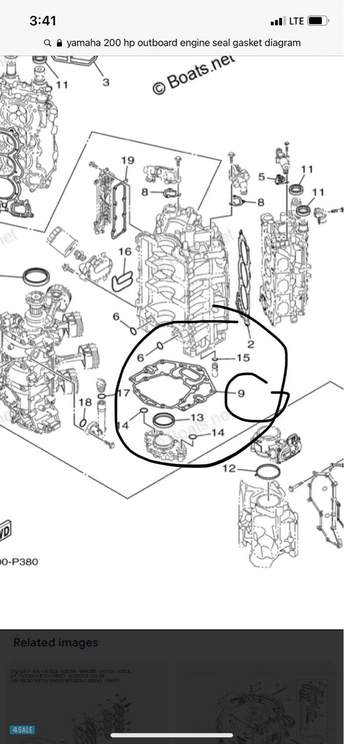 قطع غيار ياماها 150 الي 200 وغيره Efi 250 مركري10