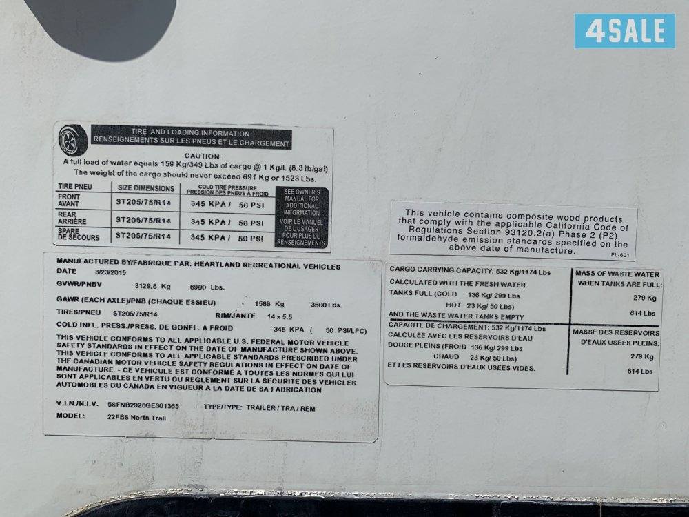 للبيع كرفان امريكي هيرت لاند نورث تريل ٢٨ قدم4