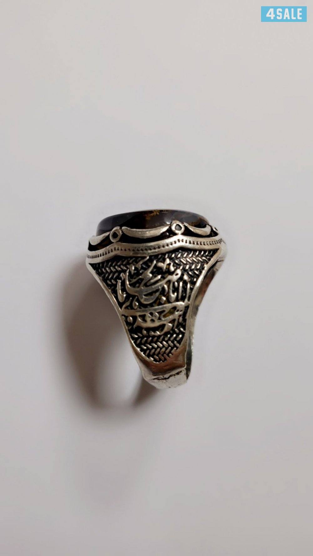 خاتم فاخر بالعقيق اليماني منقوش4
