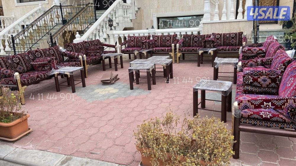 كراسي حديد ملكية + كراسي خشب جاهزة شغل الرياض 📌🇰🇼2