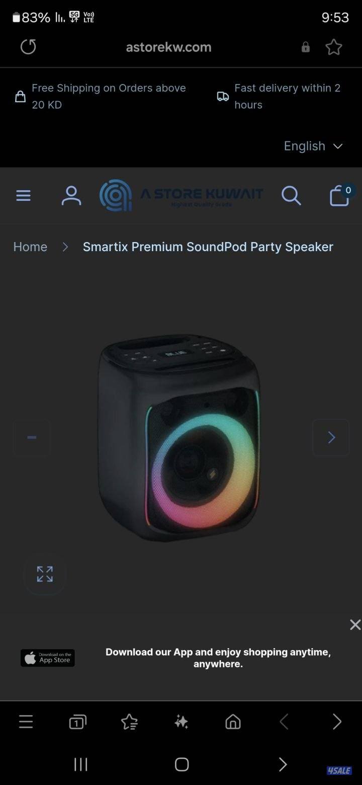 للبيع سماعتين party box smartix عدد22