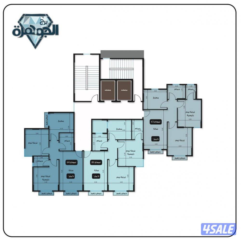 شقق تمليك مساحات 61 متر ( برج الجوهره ) متاح شقق مؤجره 350 دينار2