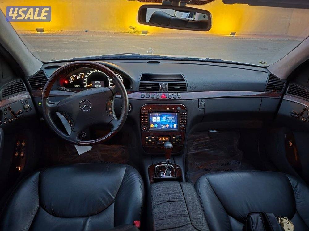 مرسيدس S 500 مخزنه - عداد 45 الف وكاله شرط الفحص موديل 2001 - 8 سلندر3