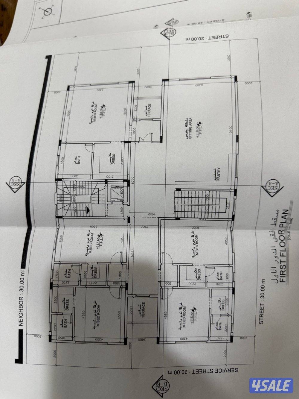 للبيع بيت شيخ ثلاث شوارع سوبر ديلوكس تشطيب ابيات جديد على سوم5