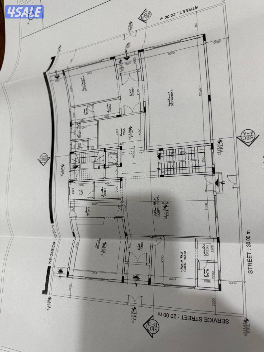 للبيع بيت شيخ ثلاث شوارع سوبر ديلوكس تشطيب ابيات جديد على سوم7