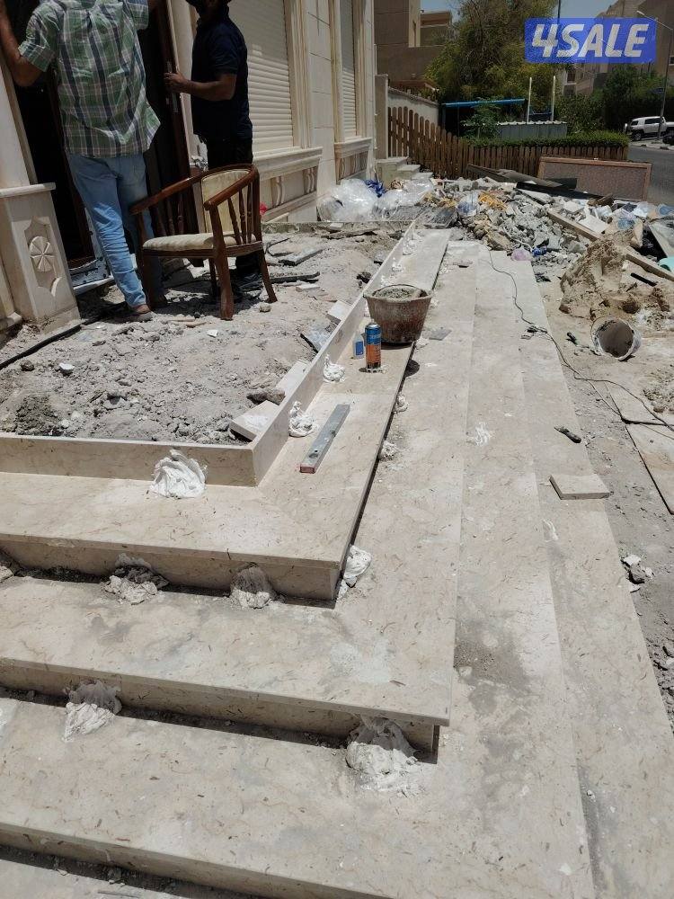 معلم رخام وسرميك تركيب رخام مغاسل ارضيات درج وتركيب سيراميك وكاشي بلاط0