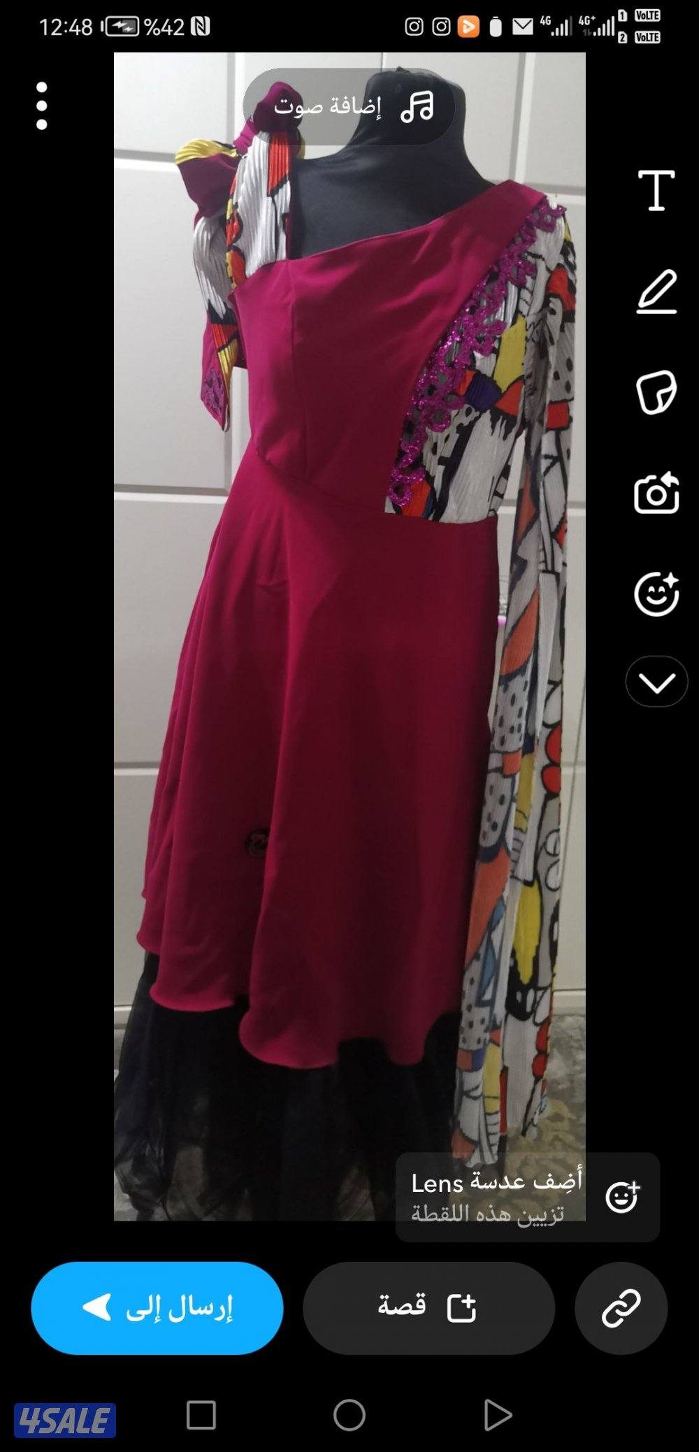 للبيع فساتين من مصممات لبسه وحده يصلحون حق العيد او استقبال3