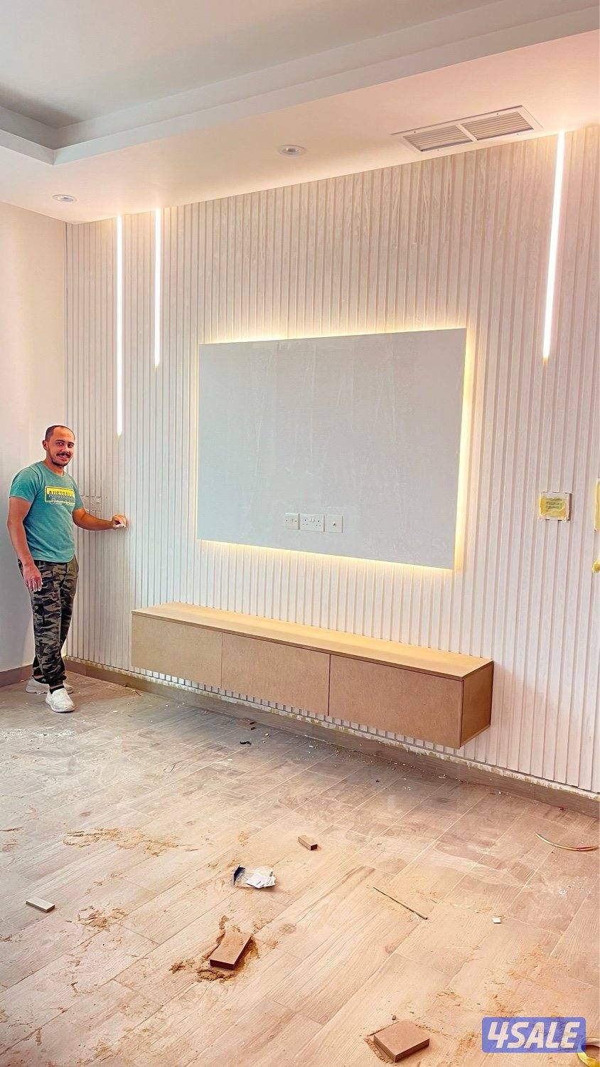 ديكورات خشبيه داخليه للمنازل صبغ ورق جدران تركيب جام شيبورد6