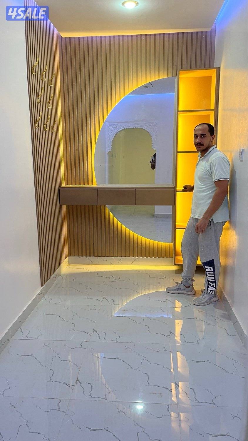 ديكورات خشبيه داخليه للمنازل صبغ ورق جدران تركيب جام شيبورد9