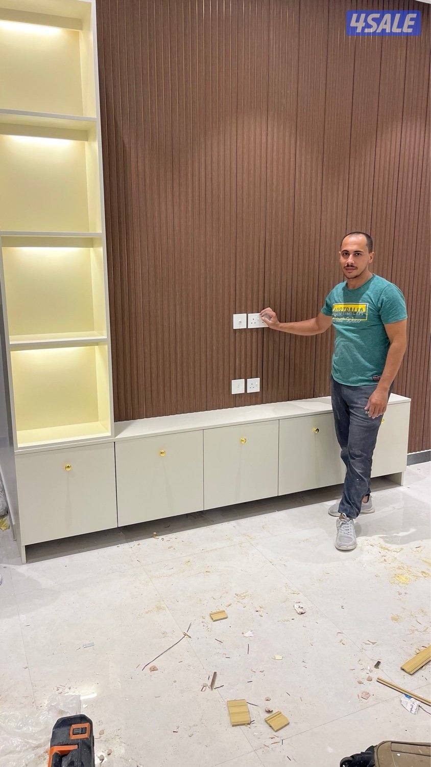 ديكورات خشبيه داخليه للمنازل صبغ ورق جدران تركيب جام شيبورد12