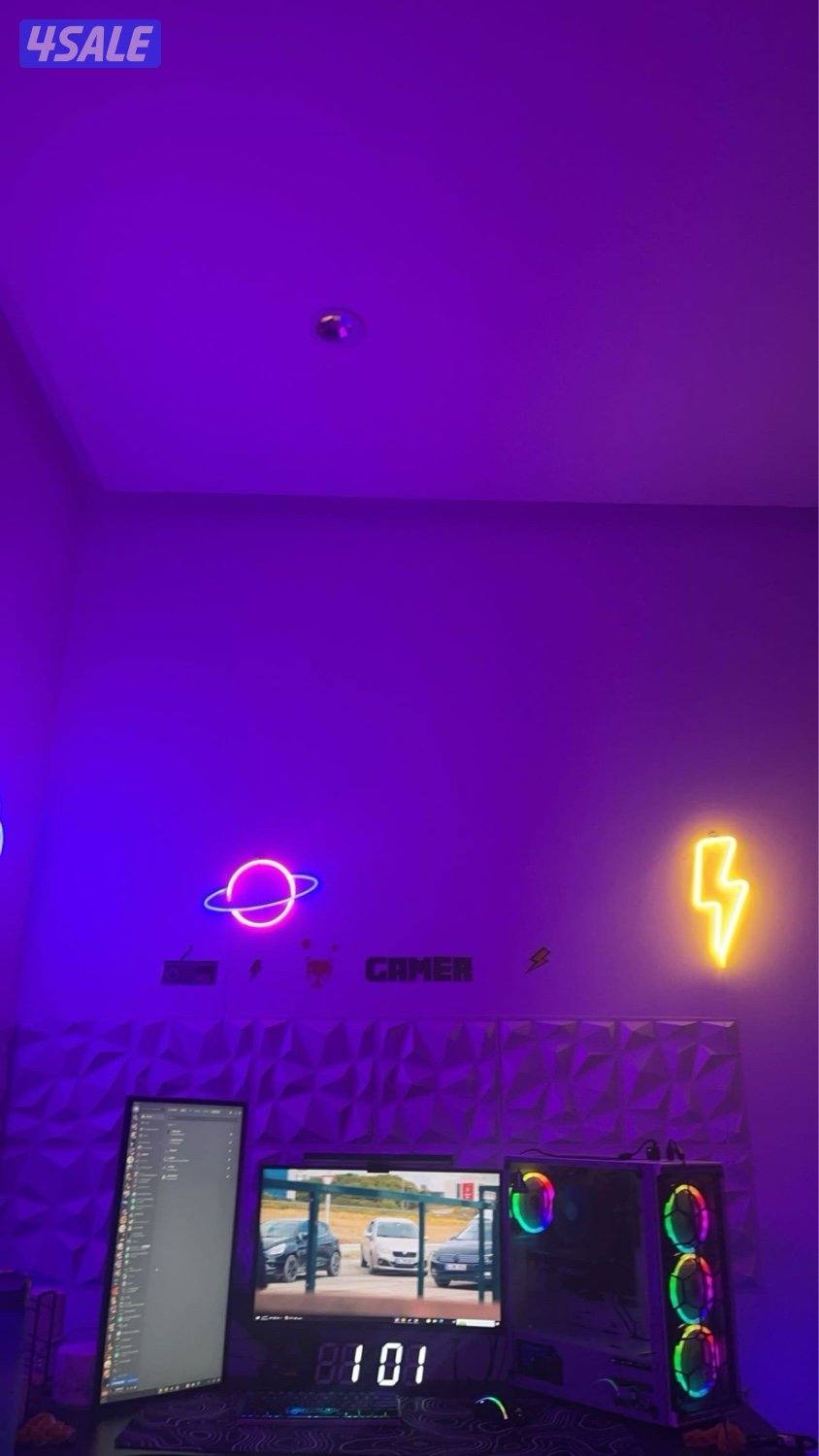 بي سي و ست اب كامل معه طاوله و وشاشتين وكييورد وماوس1