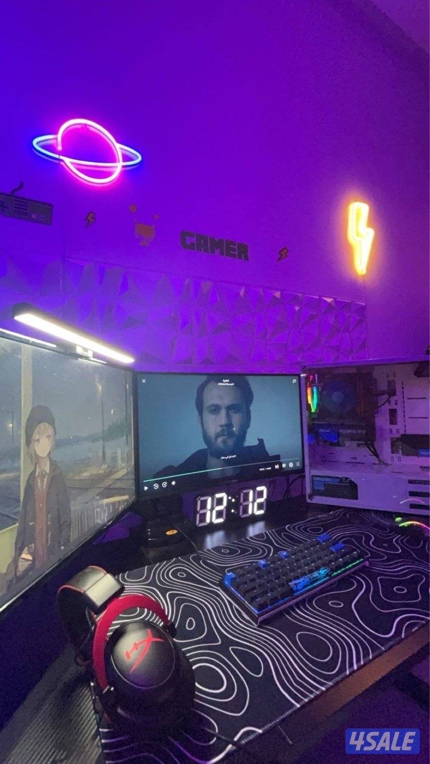 بي سي و ست اب كامل معه طاوله و وشاشتين وكييورد وماوس2