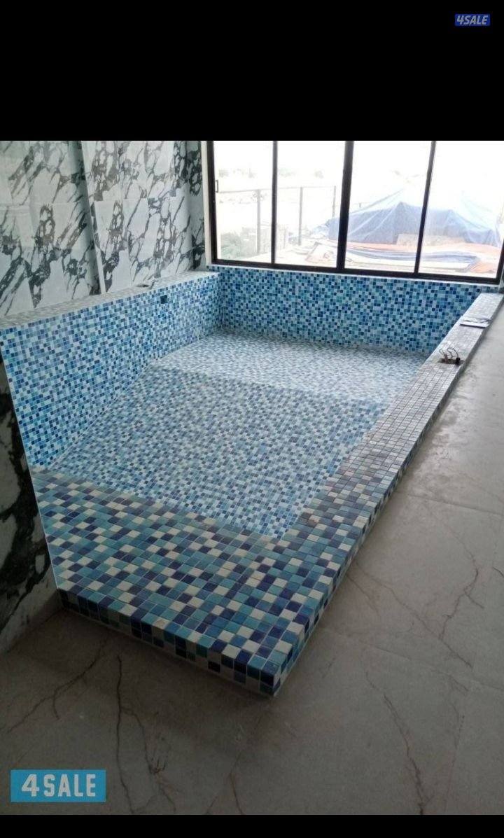 معلم باكستاني سراميك رخام برسلان كاشي تركيب تكيسر. حمام صبا.3