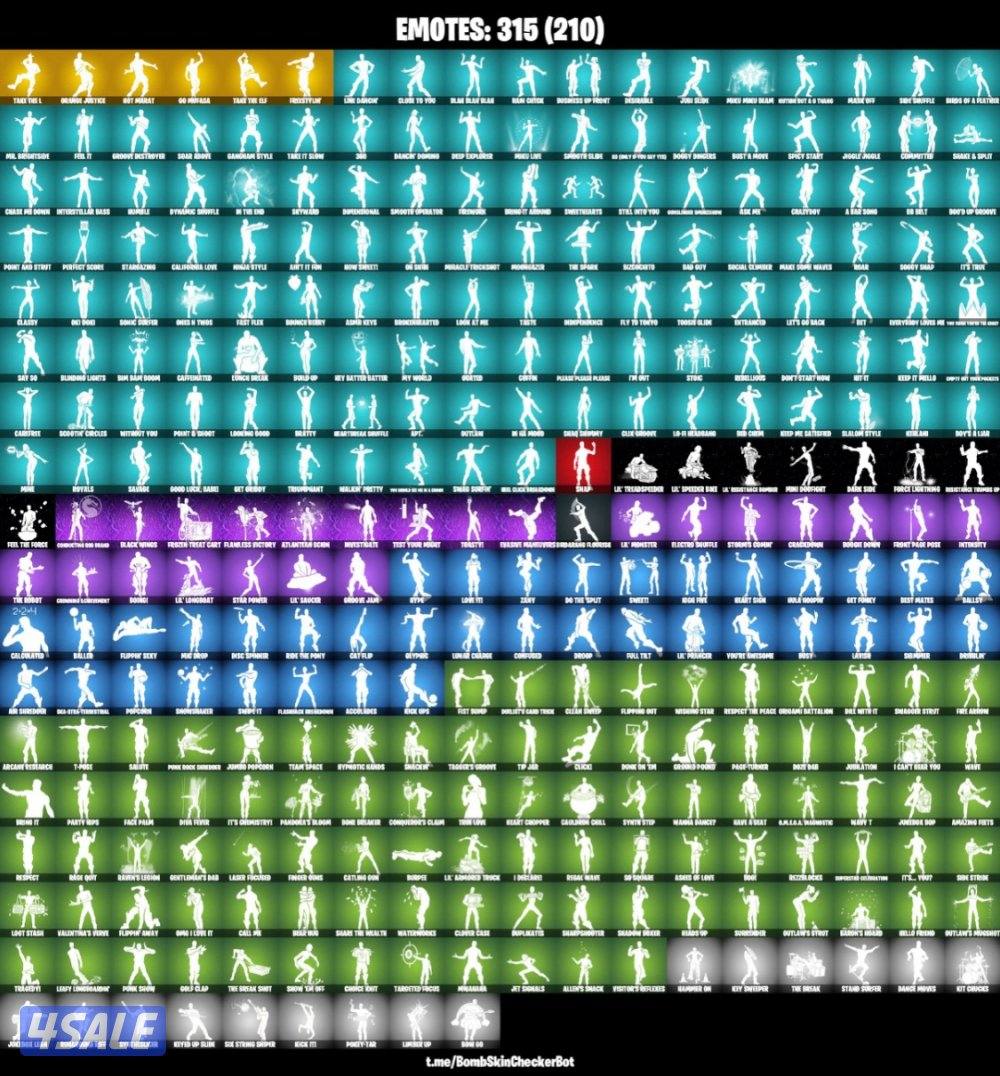 حساب نادر فورت نايت ٣٠٠ رقصه او توچ0