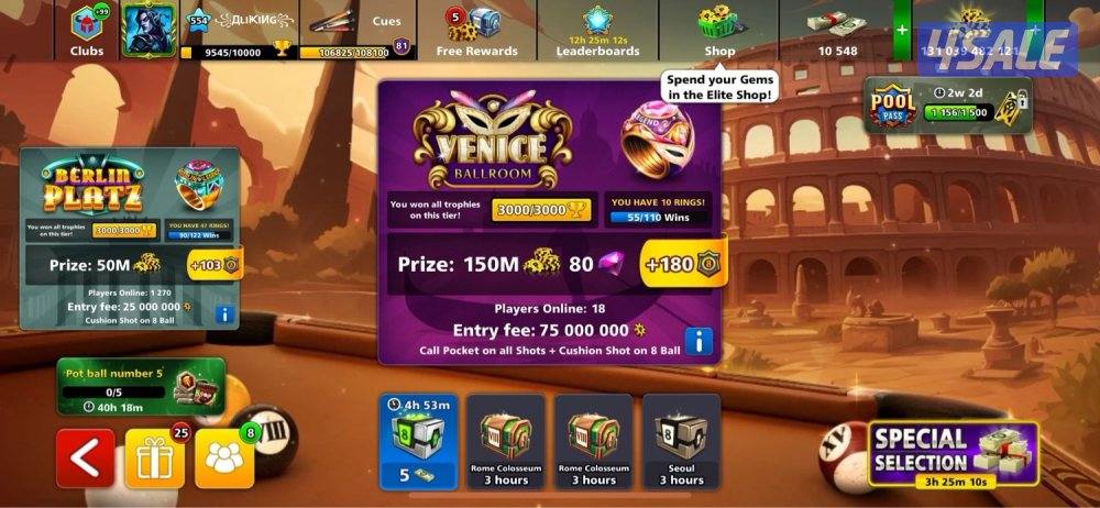 بيع حسابات بلياردو حرق اسعار 🎱0