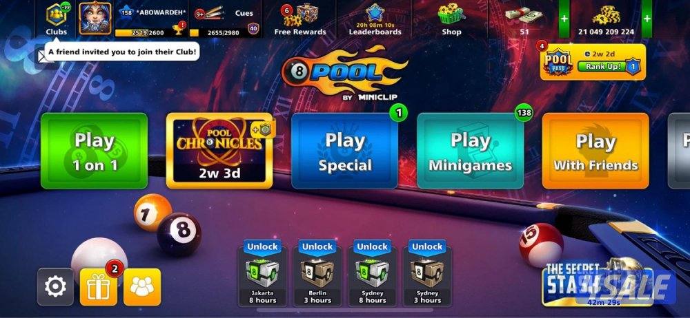 بيع حسابات بلياردو حرق اسعار 🎱6