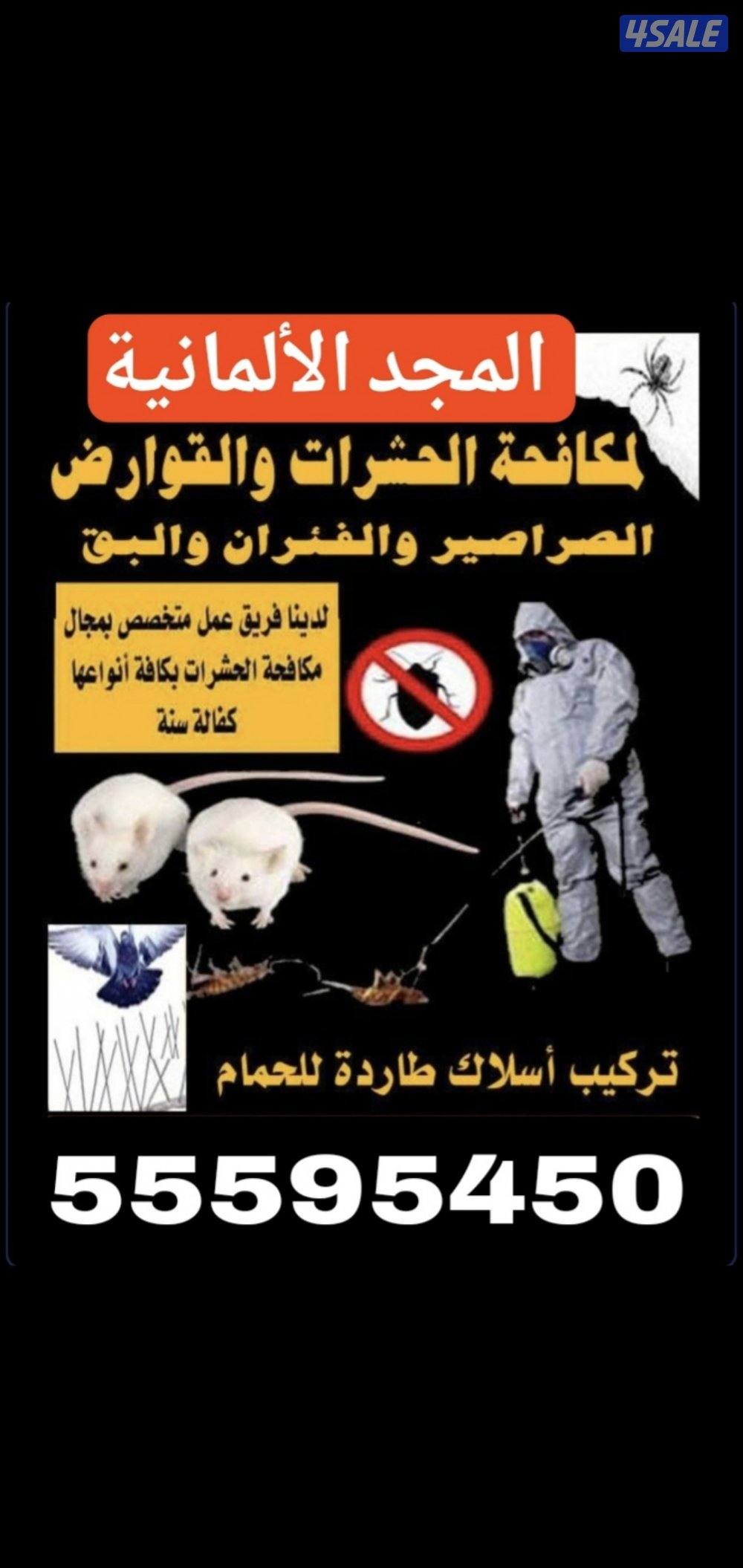 رش حشرات وقوارض بأقوى المواد الفعالة مع كفالة طارد للحمام0