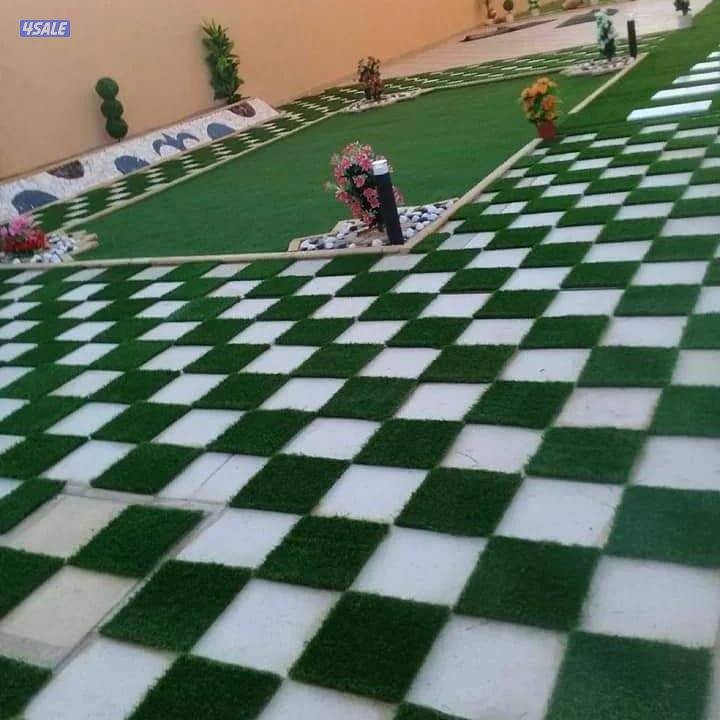 تنسيق_حدائق #الكويت ثيل صناعي سور تركي بديل خشب ممرات رخام مظلات حدائق4