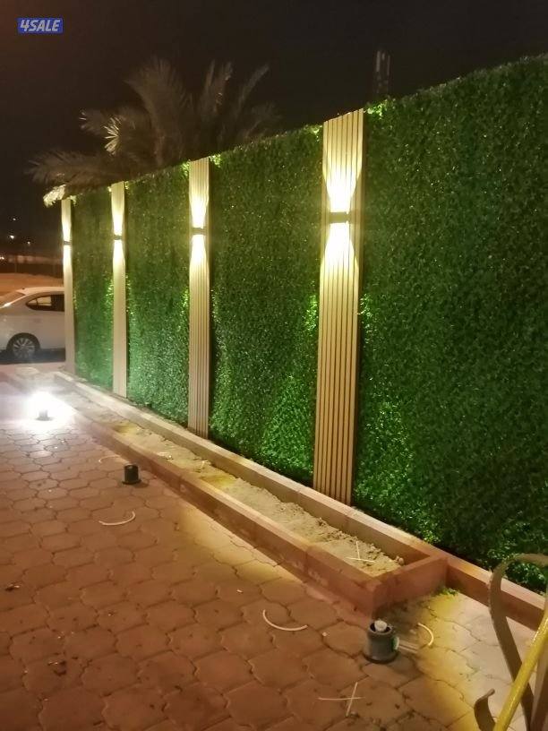 تنسيق_حدائق #الكويت ثيل صناعي سور تركي بديل خشب ممرات رخام مظلات حدائق8