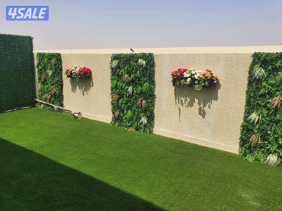تنسيق_حدائق #الكويت ثيل صناعي سور تركي بديل خشب ممرات رخام مظلات حدائق12