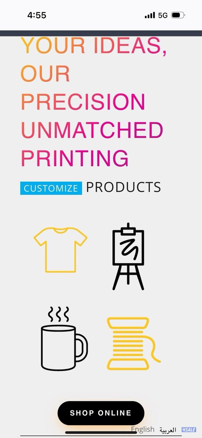 Printing site & social account for sale موقع وحساب للطباعة للبيع0