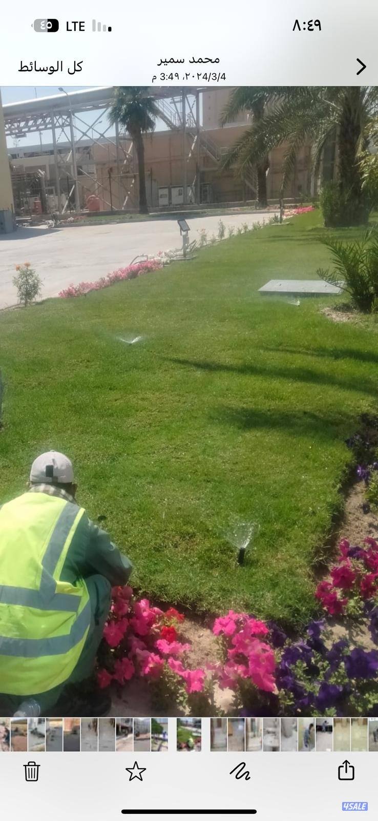 تنسيق حدائق قص الأشجار شبكات الري ترطيب تيل طبيعي وصناعي جميع الأعمال7