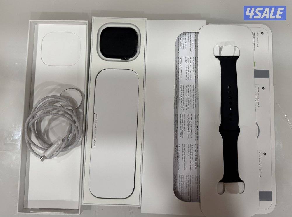 ساعةابل واتش سيريس 10 Gbs+ شريحه هاتف،مقاس 46 بطاريه 100، تعتبر جديده8