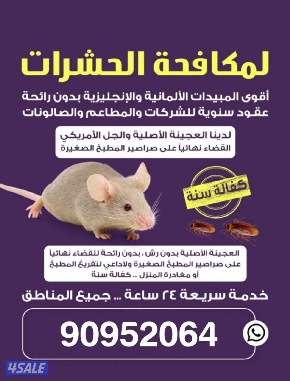 مكافحة حشرات جــمــيــع مـــناطــق الكويــت كفالـــــة سنــــة0