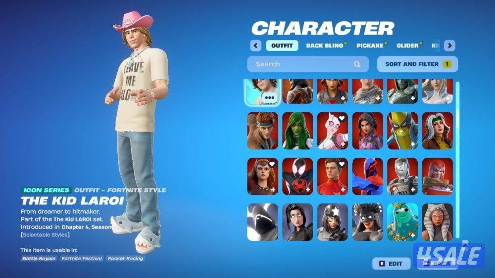 حساب فورت نايت 300 سكن سكنات عرق واكسات عرق ورقصات مشاهير اساسي4