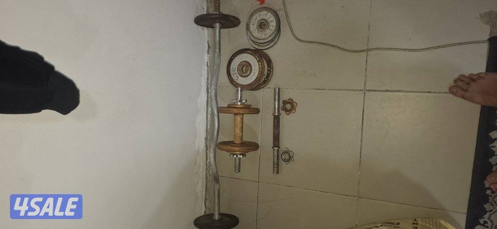 بار زجاج + اوزان + ٢ بار دمبل صغير0