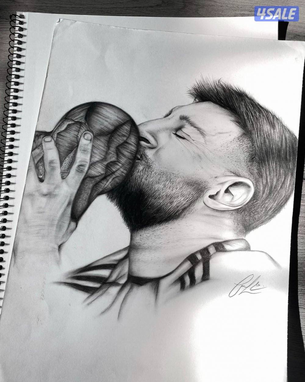 رسمه ميسي مع برواز اسود size A30