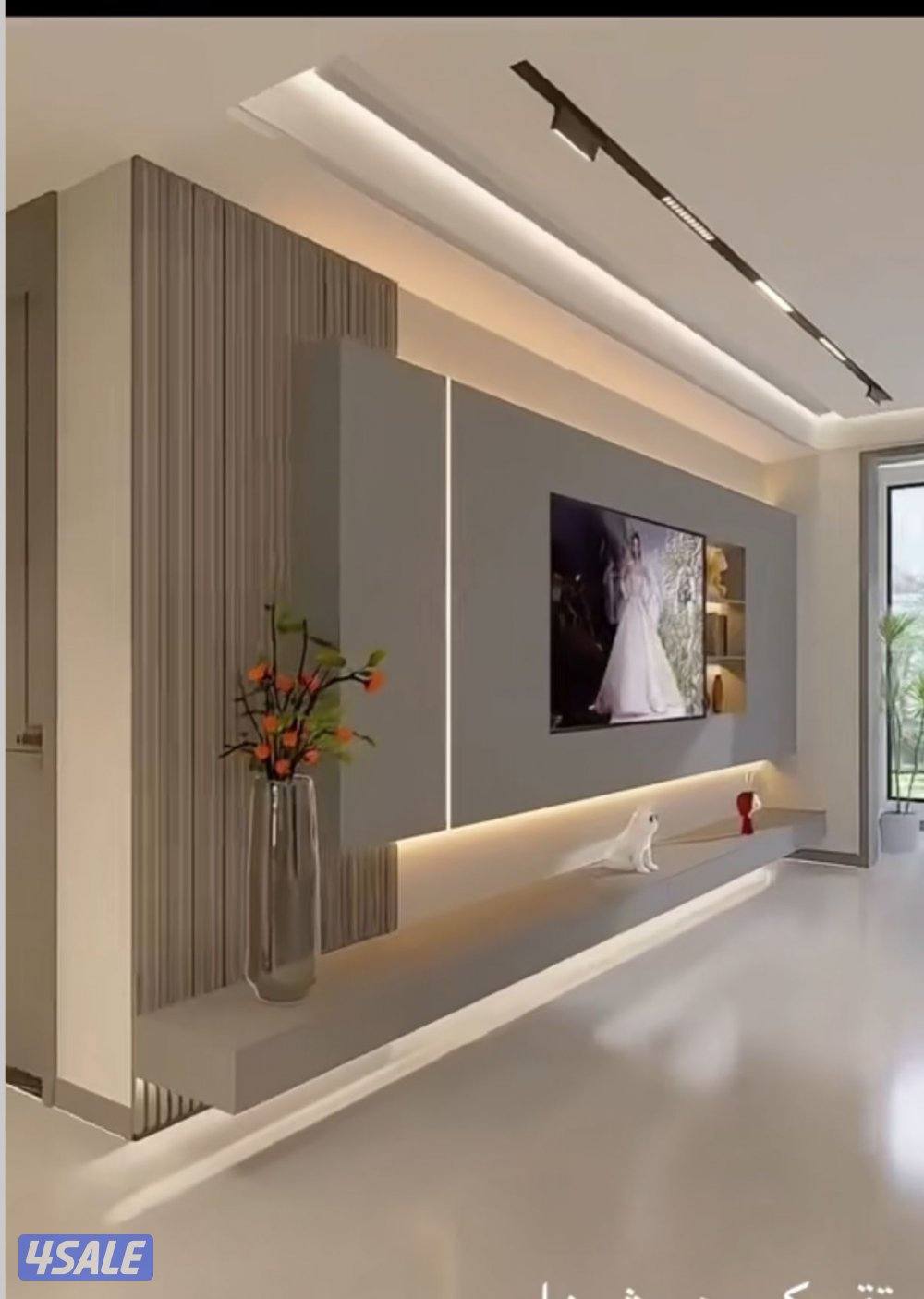 ابونور لعمل جميع الديكورات الخشبية وورق الجدران وبديل الحجر وبديل الرخ7