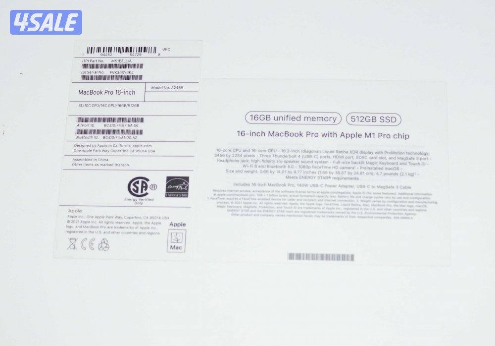 MBPro M1Pro 16" 16Gb 512GB1