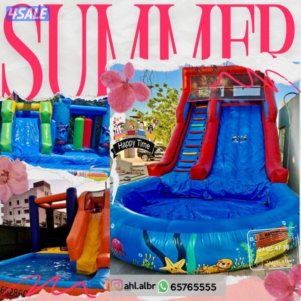 للايجار نطاطيات مائيه و عاديه والعاب بحريه وملاعب صابون جميع الاحجام5