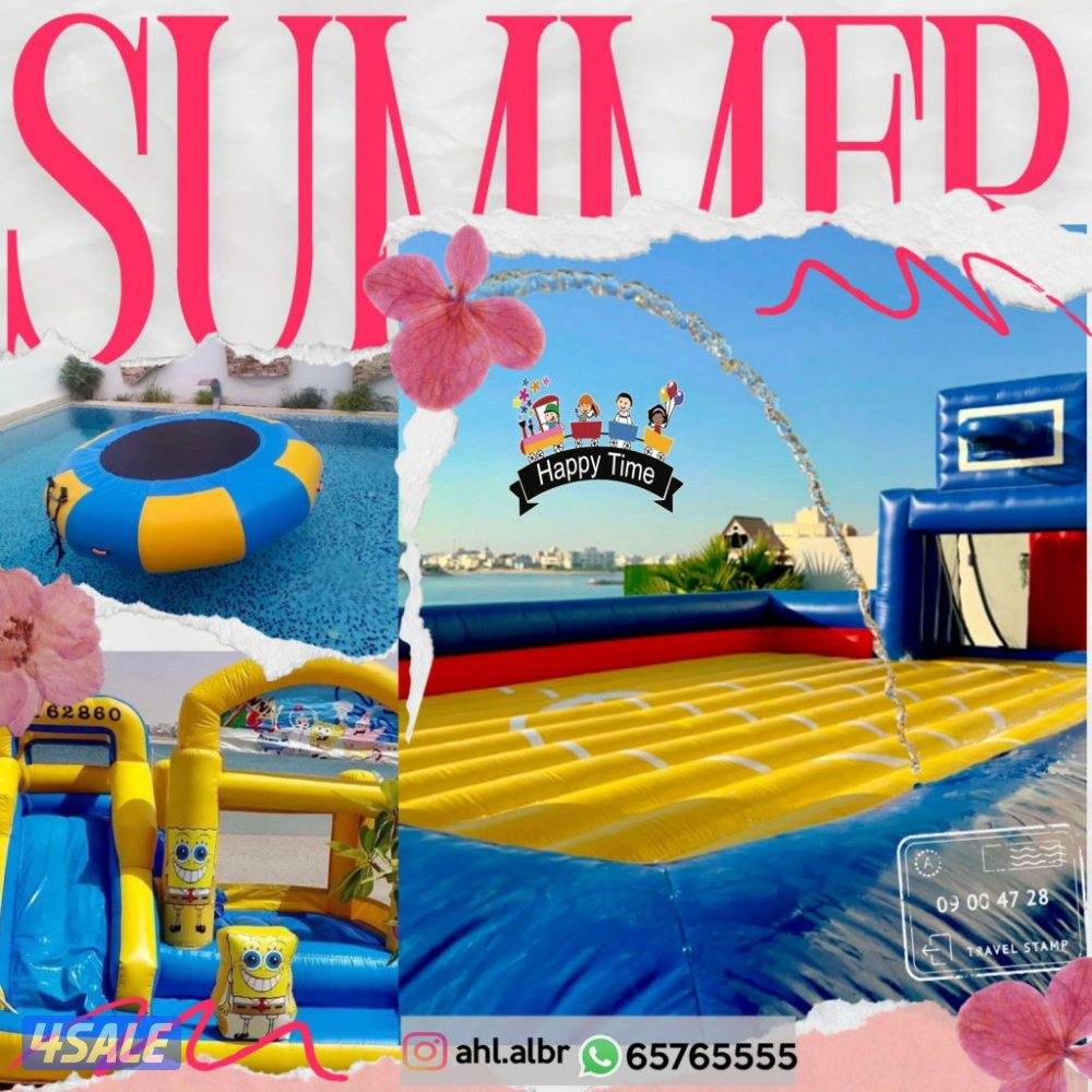 للايجار نطاطيات مائيه و عاديه والعاب بحريه وملاعب صابون جميع الاحجام6