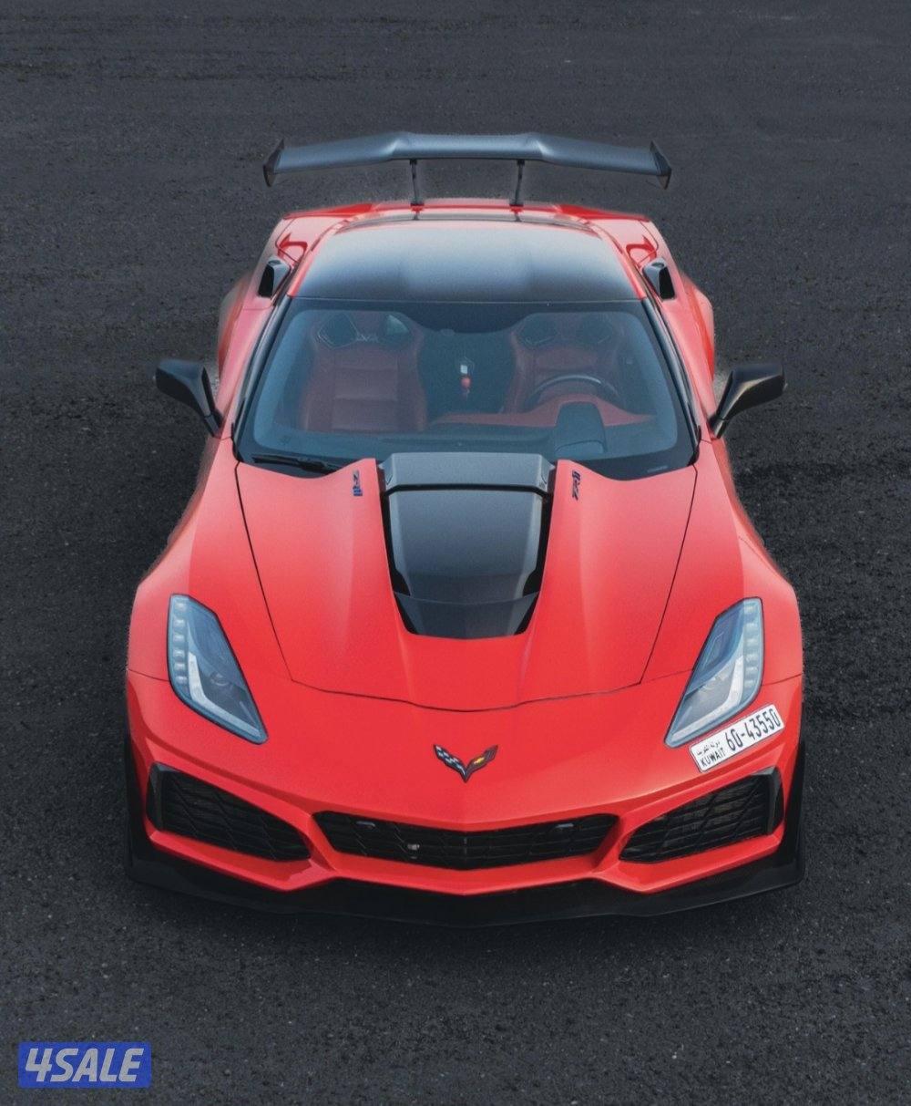 C7 ( ZR1 ) 2019 خليجيه نادره احمر ب احمر0