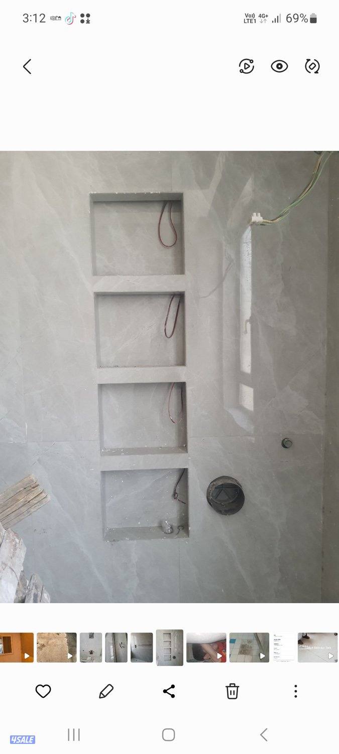 مقاول باکستانی سرامیک بورسلان ترکیب تکسر عازل خمام جبسم بورڈ سمٹ بورڈ9