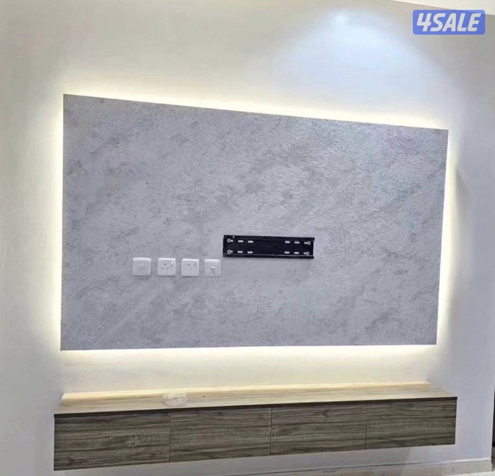 جبسم بورد بارتيشن و طوفه ديكور جبس أمريكي باب خشب10