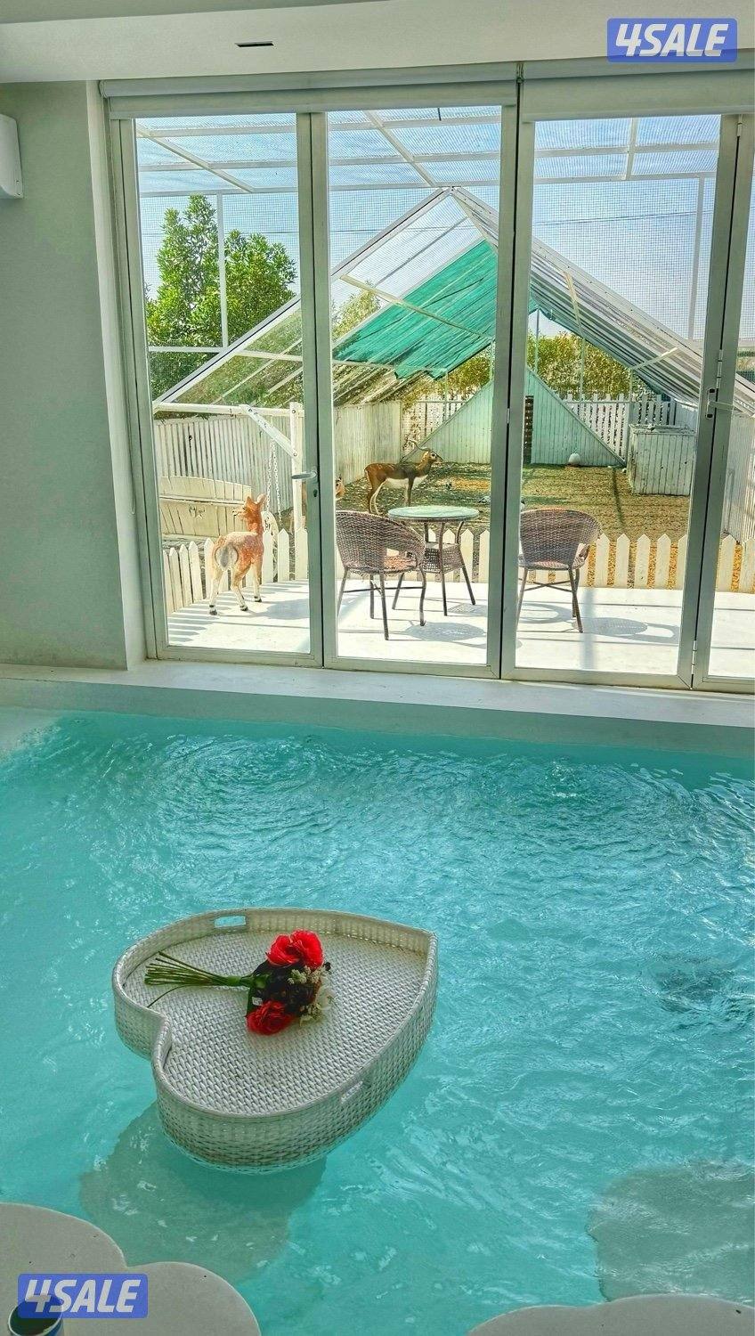 استراحة بمسبح داخلي فخمة0