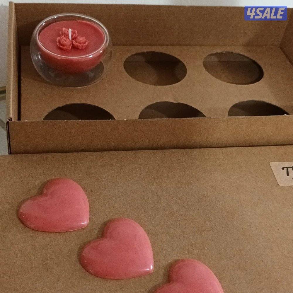 هدايا تنسيق ورد طبيعي بوكس الشموع حسب المناسبة2