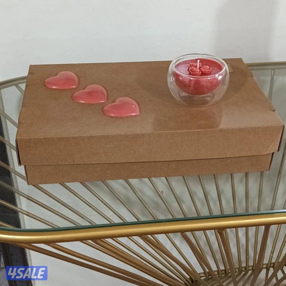 هدايا تنسيق ورد طبيعي بوكس الشموع حسب المناسبة3