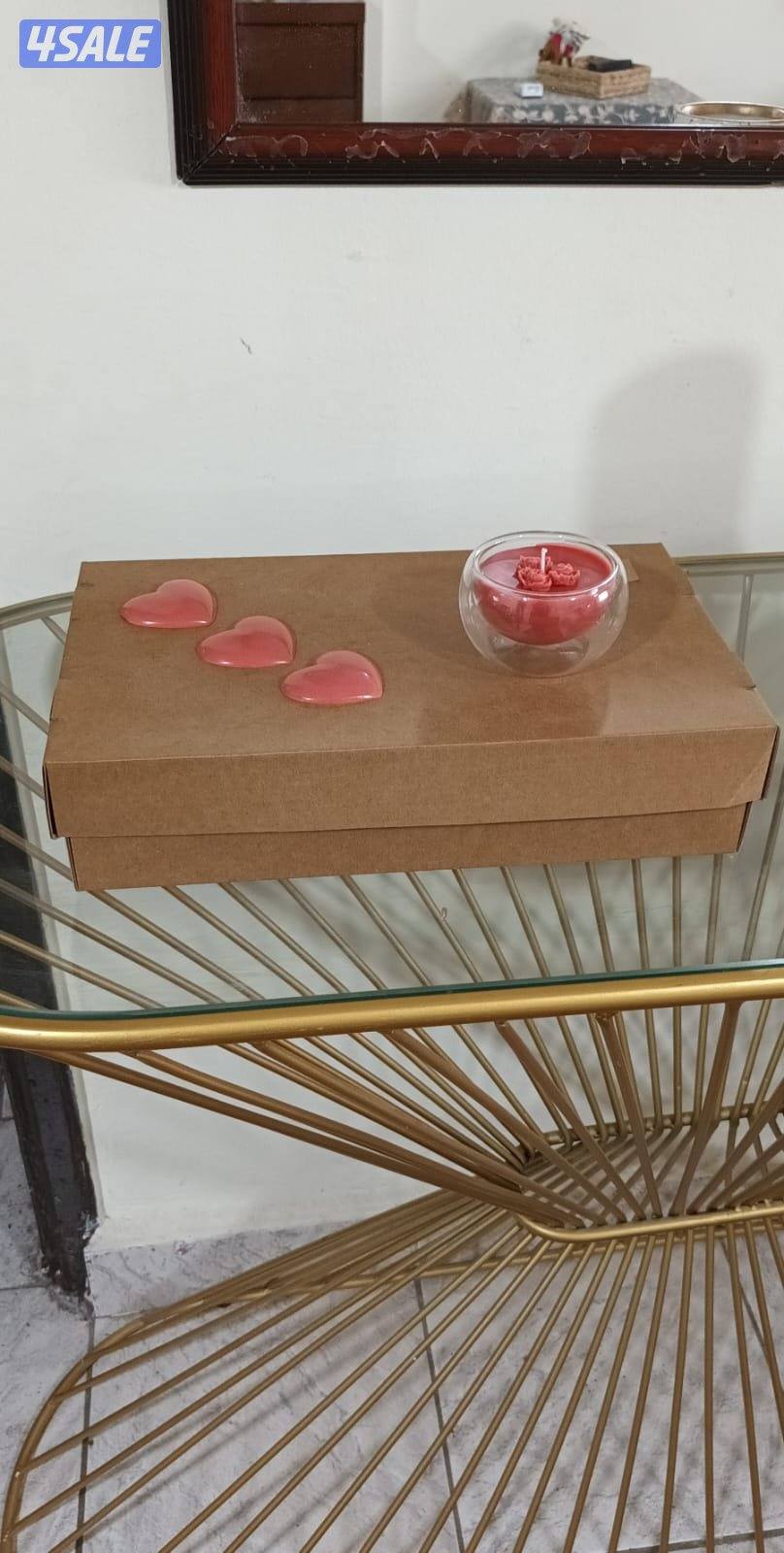 هدايا تنسيق ورد طبيعي بوكس الشموع حسب المناسبة12