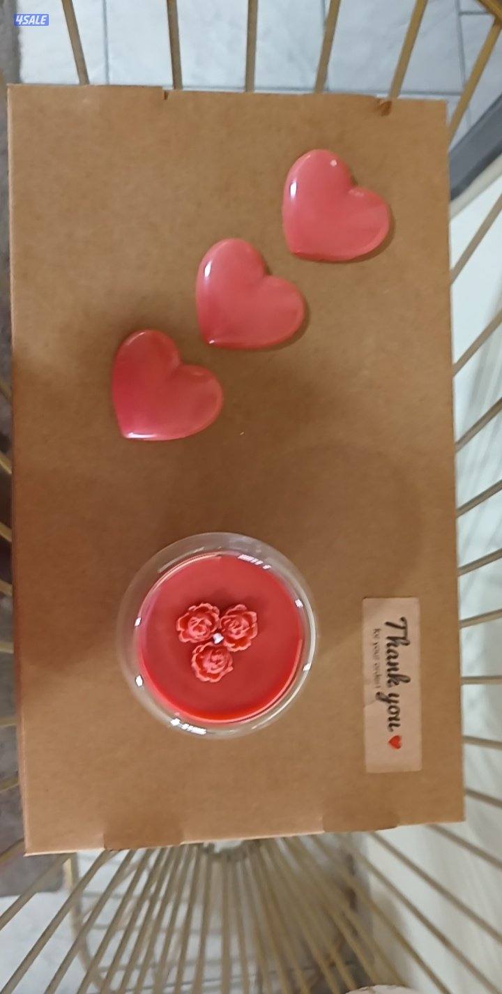 هدايا تنسيق ورد طبيعي بوكس الشموع حسب المناسبة15