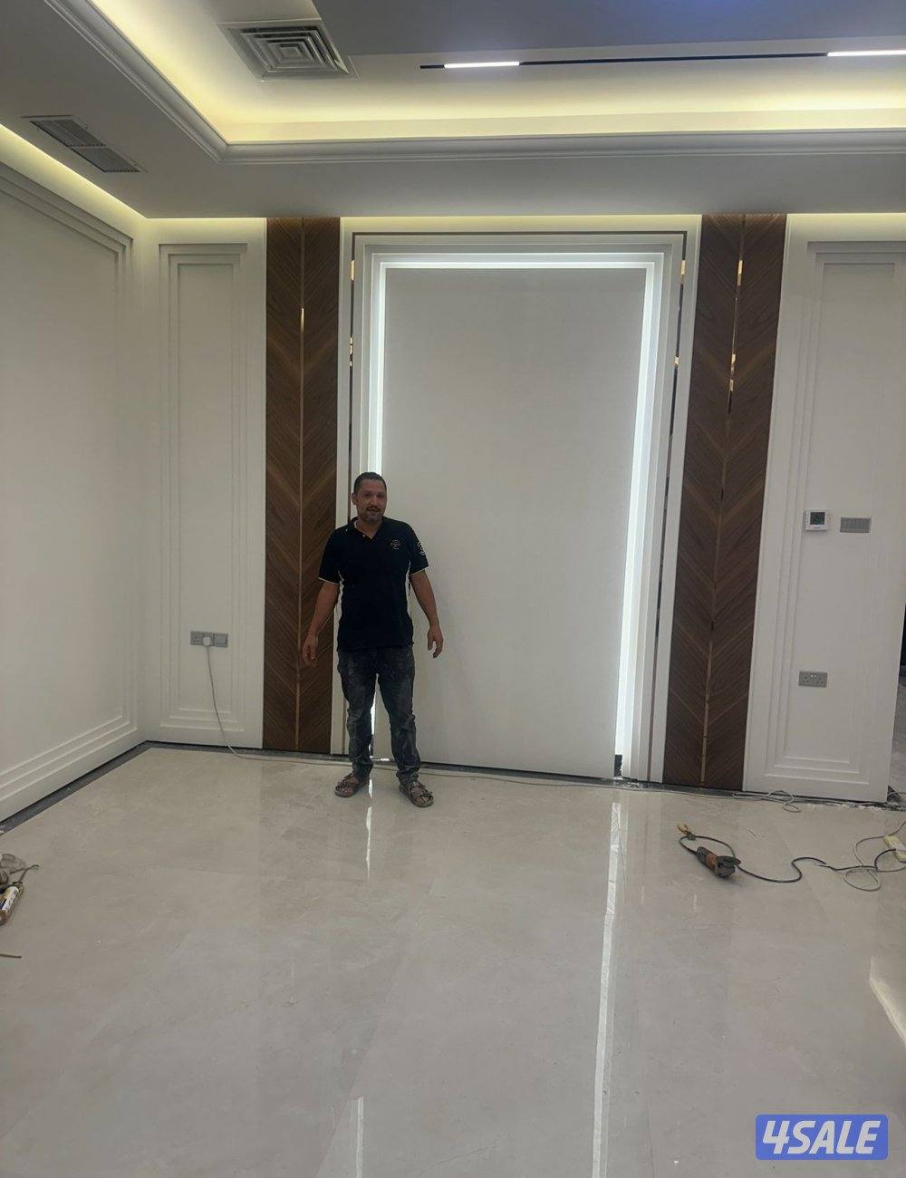 ابونور لعمل جميع الديكورات الخشبية وورق الجدران وبديل الحجر وبديل الرخ4