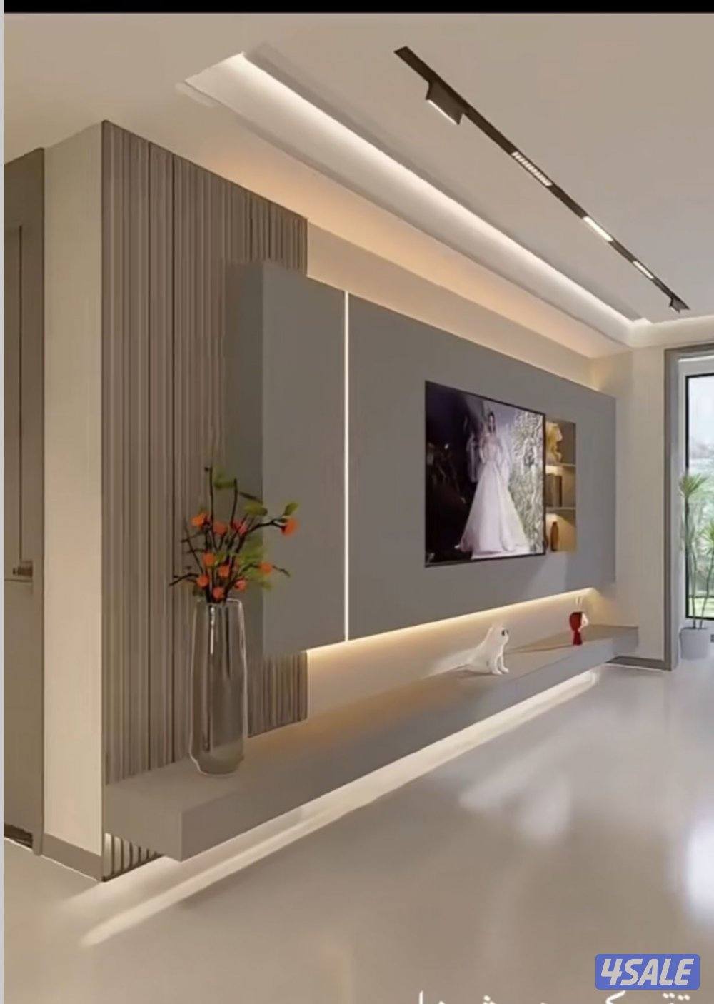 ابونور لعمل جميع الديكورات الخشبية وورق الجدران وبديل الحجر وبديل الرخ9