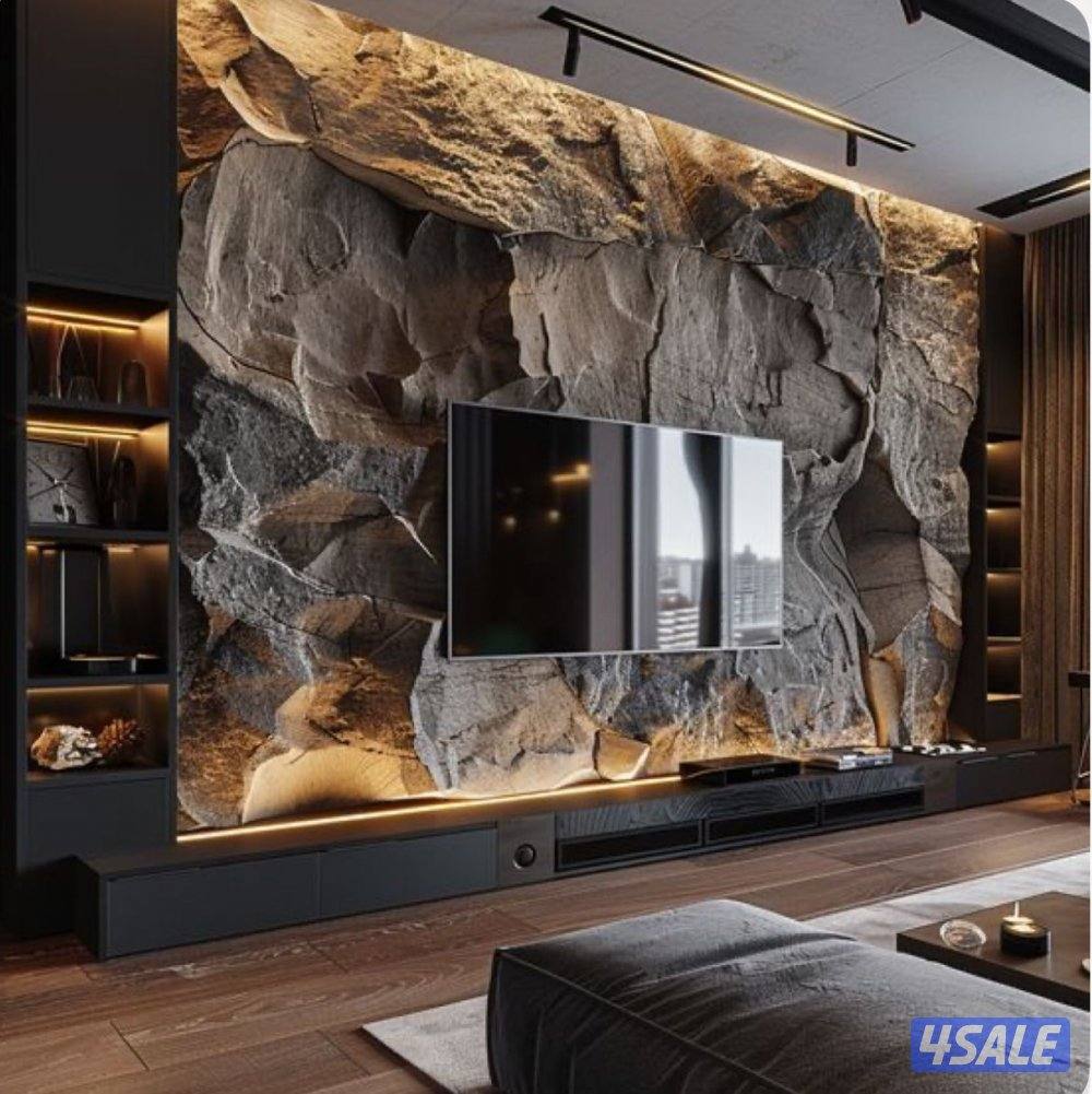 ابونور لعمل جميع الديكورات الخشبية وورق الجدران وبديل الحجر وبديل الرخ10