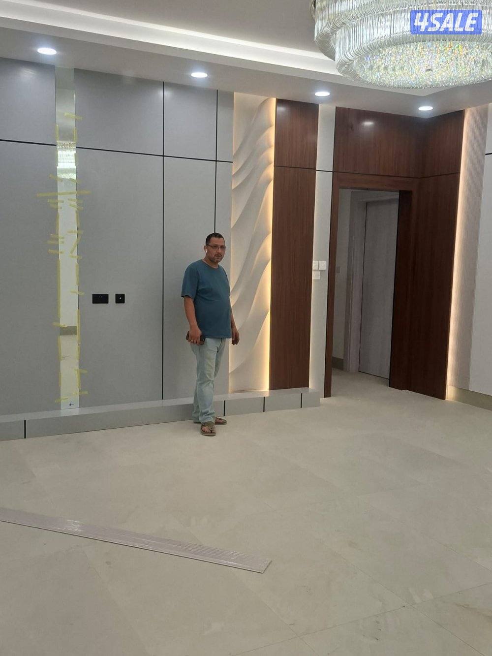 ابونور لعمل جميع الديكورات الخشبية وورق الجدران وبديل الحجر وبديل الرخ14